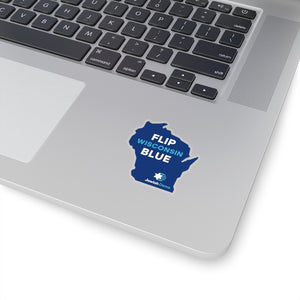 Flip Wisconsin Blue Sticker