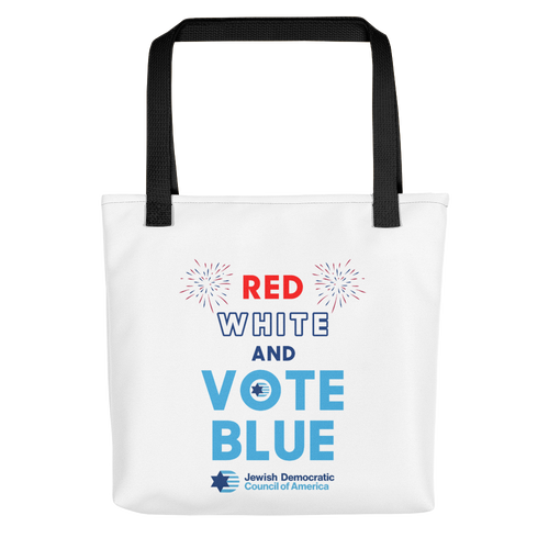 Red White and Vote Blue Tote Bag