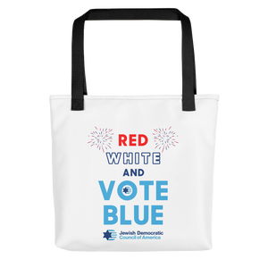 Red White and Vote Blue Tote Bag