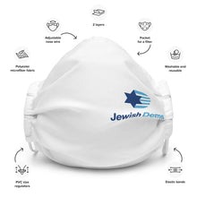 Load image into Gallery viewer, Jewish Dems Premium Face Mask - Corner Logo